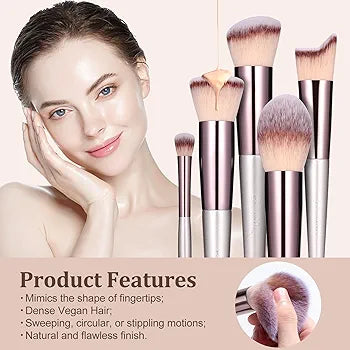 Makeup Brush Set 18 Pcs Premium Synthetic Foundation Powder Concealers Eye shadows Blush Makeup Brushes with black case